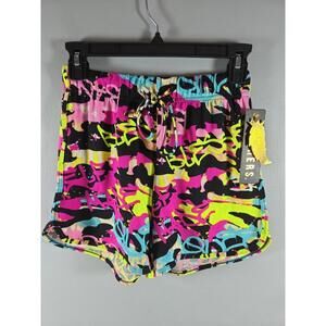 Feathers Juniors Dolphin Shorts Neon Size Medium Fun Summer Shorts NEW